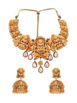 Joules By Radhika - Gold Pratinidhi Necklace With Earrings
