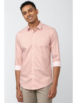 Simon Carter - Men Printed Peach Shirt