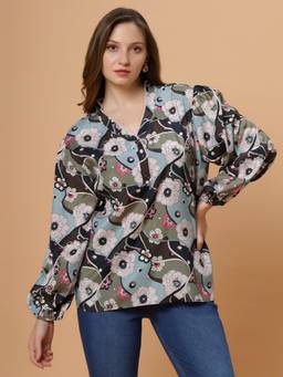 SANAA - Multi-Color Floral V-Neck Tunic