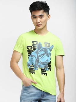 Jack & Jones - Green Graphic Print Crew Neck T-shirt