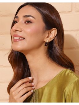 Fabindia - Silver Drop Pink Earrings