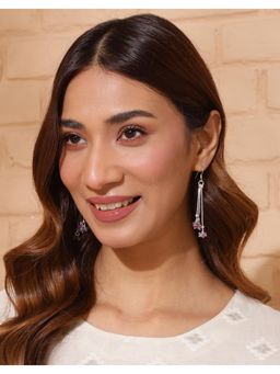 Fabindia - Silver Purple Drop Danglers Earrings