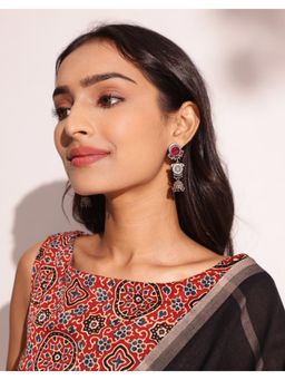 Fabindia - Metal Jhumka Red Earrings