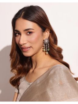 Fabindia - Metal Green Drop Danglers Earrings
