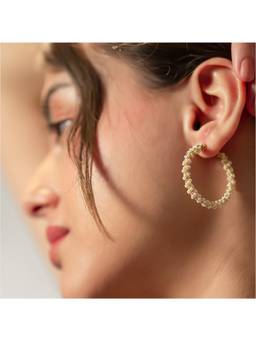 House of D'oro - Handcrafted Women Orbit Charm Hoops Earrings