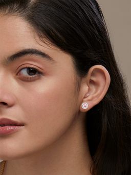 MINUTIAE - Silver-Plated Contemporary Stud Earrings