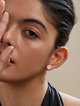 MINUTIAE - Gold-Plated Contemporary Stud Earrings