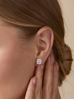 MINUTIAE - Silver-Plated Contemporary Stud Earrings