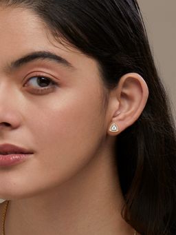 MINUTIAE - Gold-Plated Contemporary Stud Earrings