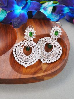 Shhimmerz Jewellery - Small Green Baguette Drop Danglers Green Earrings