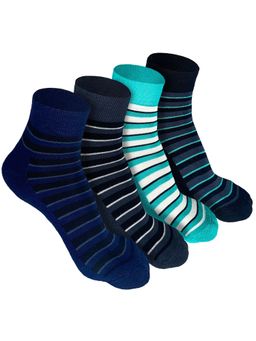 Heelium - Bamboo Quarter 4 Pair Of Ankle Socks for Men-Multi Color
