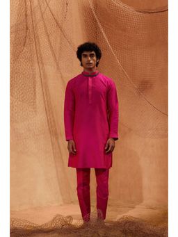 Eleven Brothers - Dark Pink Tagai Silk Kurta with Trouser