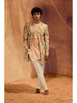 Eleven Brothers - Pink Garden Indo-Western Kurta with Jacket & Pant
