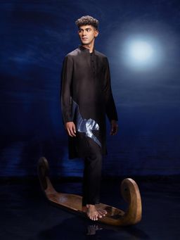 Eleven Brothers - Raat Sequins Hand Embroidery Chanderi Kurta with Trouser