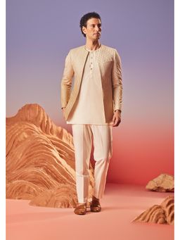 Eleven Brothers - Elaan Silk Embroidery Indo Western Kurta with Jacket & Trouser