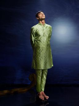 Eleven Brothers - Gehriyan Mirror Silk Kurta with Trouser