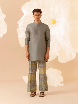 Eleven Brothers - Earthen Lounge Silk Kurta with Trouser