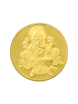 Bangalore Refinery - 2 Gram 24Kt 999 Purity Lord Ganesha Yellow Gold Coin