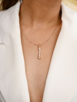 METALM - I Letter Pendant Necklace in 925 Silver