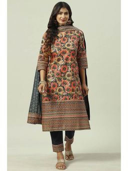 Biba - Black & Multi Floral Printed Kurta (Set of 3)