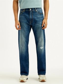 Levi's - Mens 555 Relaxed Straight Fit Dark-Blue Jeans