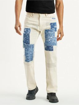 Levi's - Mens 555 Relaxed Straight Fit Off-White Jeans