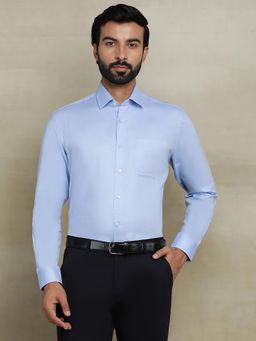 JadeBlue - Sky Blue 100% Cotton Solid Formal Shirt
