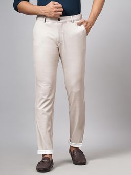JadeBlue - Cream Blended Washed Casual Trousers