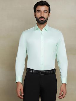 JadeBlue - Light Green 100% Cotton Solid Formal Shirt