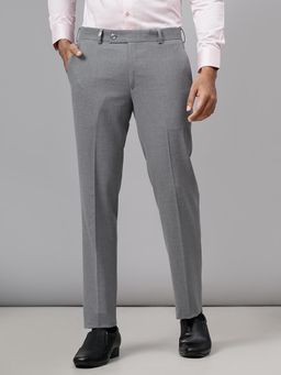 JB Studio - Light Grey Terry Reyon Solid Formal Trousers