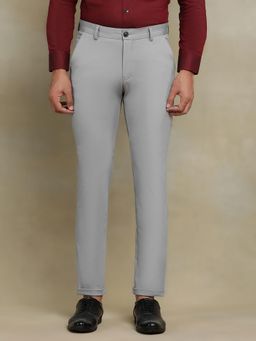 JB Studio - Grey Blended Solid Club Wear Formal Trousers