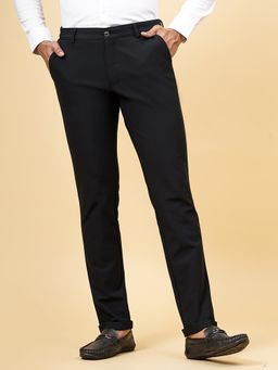 JB Studio - Black Blended Solid Club Wear Casual Trousers