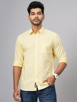 Greenfibre - Yellow 100% Cotton Solid Casual Shirt