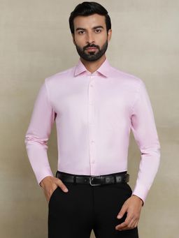 JadeBlue - Pink 100% Cotton Solid Formal Shirt