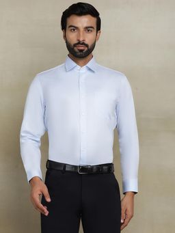 JadeBlue - Light Blue 100% Cotton Solid Formal Shirt