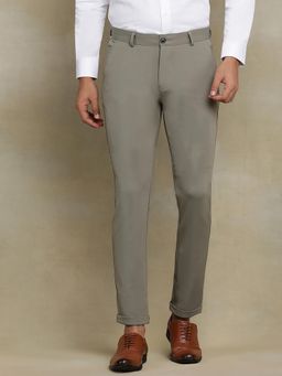 JB Studio - Light Green Blended Solid Club Wear Formal Trousers