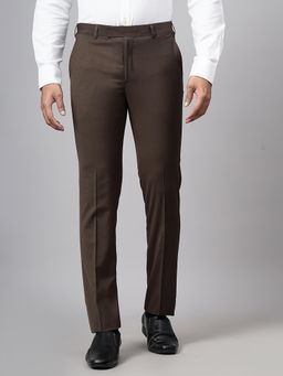 Metal - Brown Terry Reyon Solid Formal Trousers