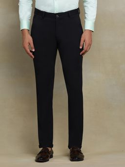 JB Studio - Black Blended Solid Club Wear Formal Trousers