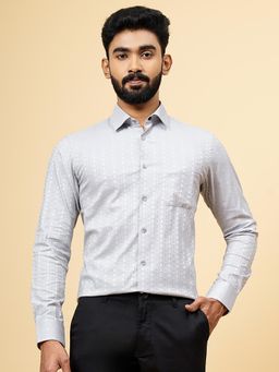 JadeBlue - Light Grey Blended Dobby Formal Shirt
