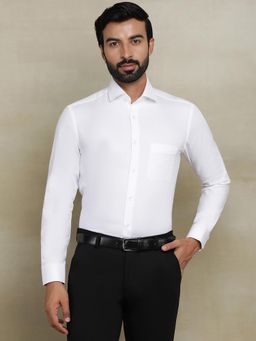 Metal - White 100% Cotton Dobby Formal Shirt