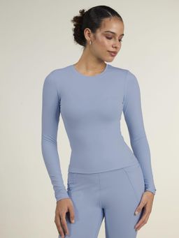 Cava Athleisure - Women Blue Poly/Spandex Solid Fitted Fit T-Shirt