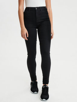 American Eagle - Women Black Next Level Curvy High-Waisted Jeggings