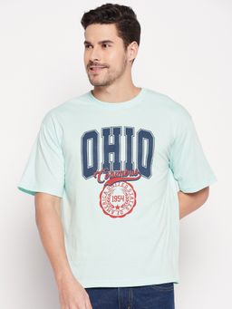 Club York - Men Mint Green Printed Round Neck T-shirt