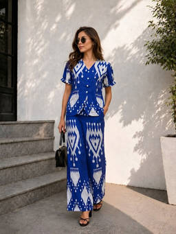 AAREIN - Blue Aztec Print Co-Ord Set
