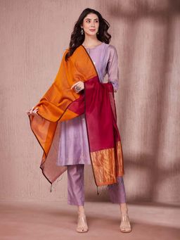 Fabindia - Orange Cotton Silk Dupatta