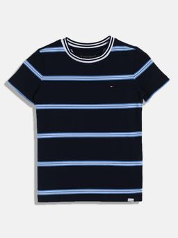 Tommy Hilfiger - Boys Navy Blue Stripes T-Shirt