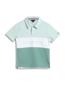 Tommy Hilfiger - Boys Green Colorblock Polo T-Shirt