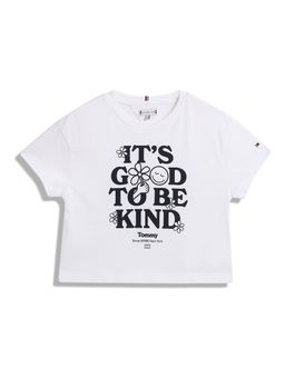 Tommy Hilfiger - Girls White Printed Casual T-Shirt
