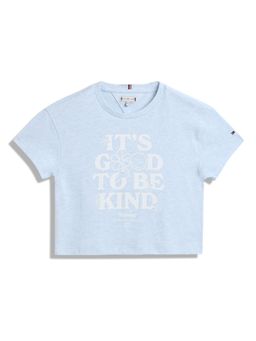 Tommy Hilfiger - Girls Blue Printed Casual T-Shirt