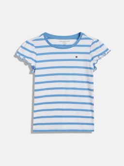 Tommy Hilfiger - Girls Blue and White Stripes T-Shirt